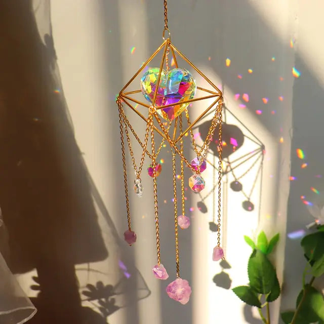 Crystal Wind Chime Hexagon Diamond Prism