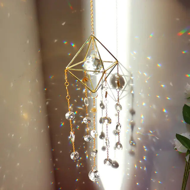 Crystal Wind Chime Hexagon Diamond Prism