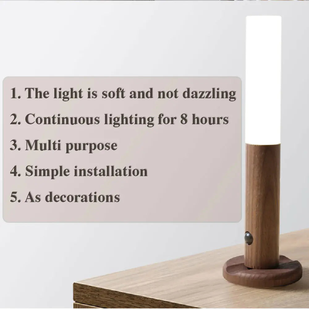 LED USB Wireless Wood Stick Night Light  Motion Sensor Wall Lamp Magnetic Corridor Cabinet Wardrobe Light Decor Home Light