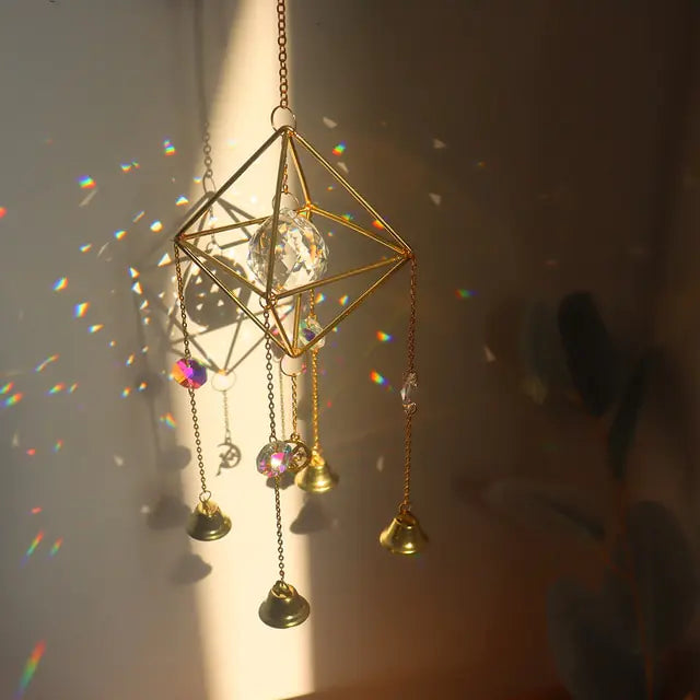 Crystal Wind Chime Hexagon Diamond Prism