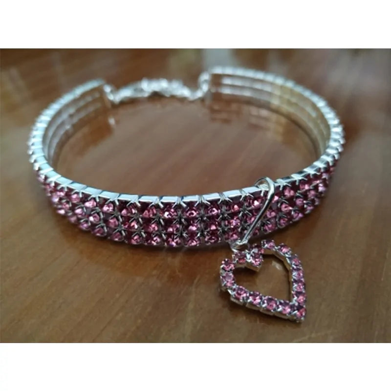 Heart-Shaped Whinestone Dog/Cat Collar