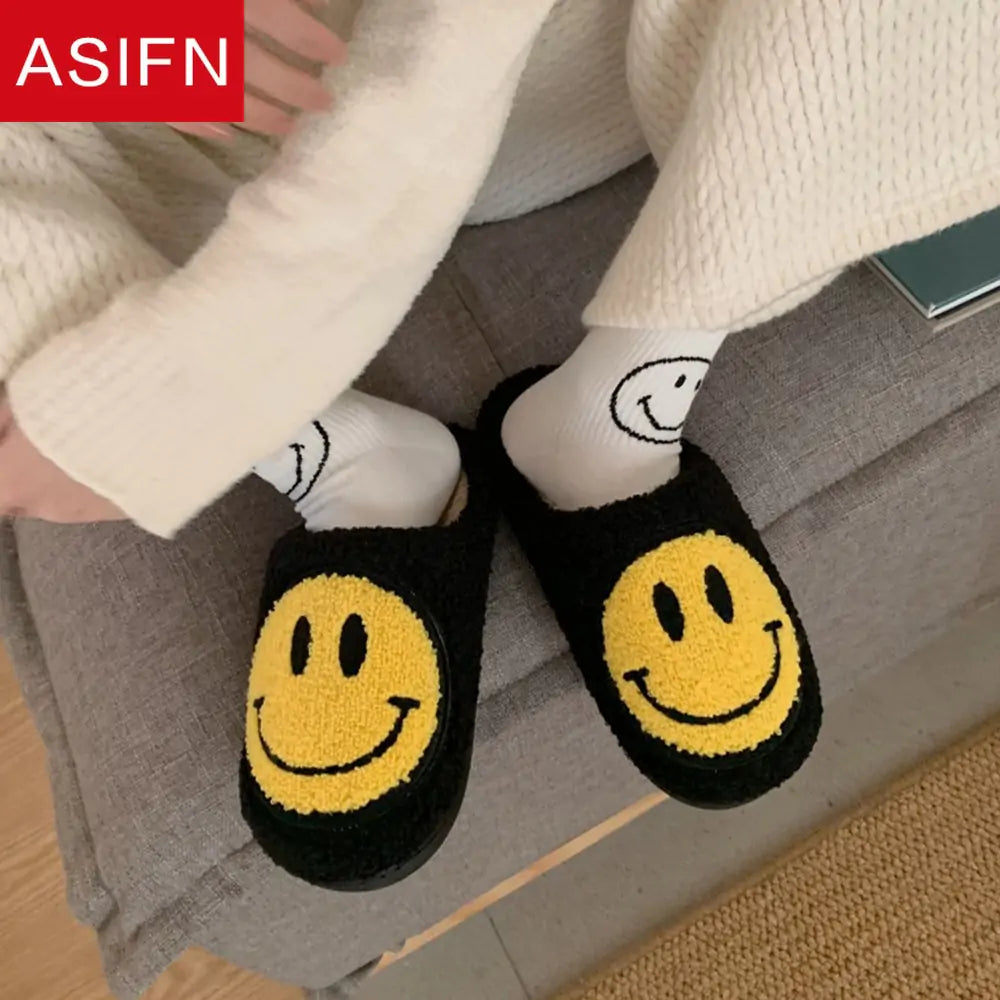 Cute Smiley Fluffy Slippers