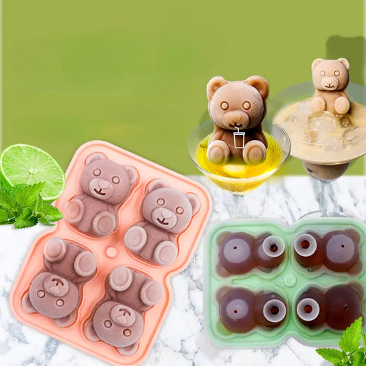 4 Bear Silicone Ice Tray