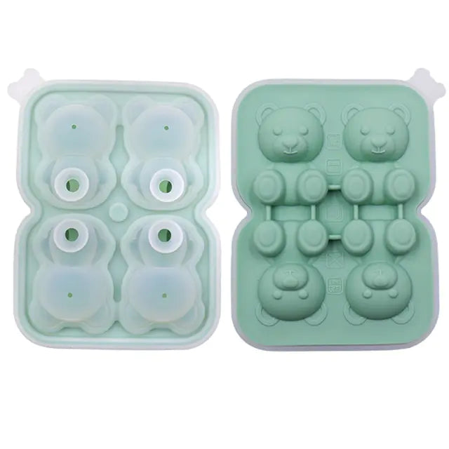 4 Bear Silicone Ice Tray