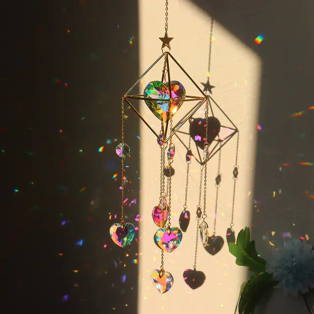 Crystal Wind Chime Hexagon Diamond Prism