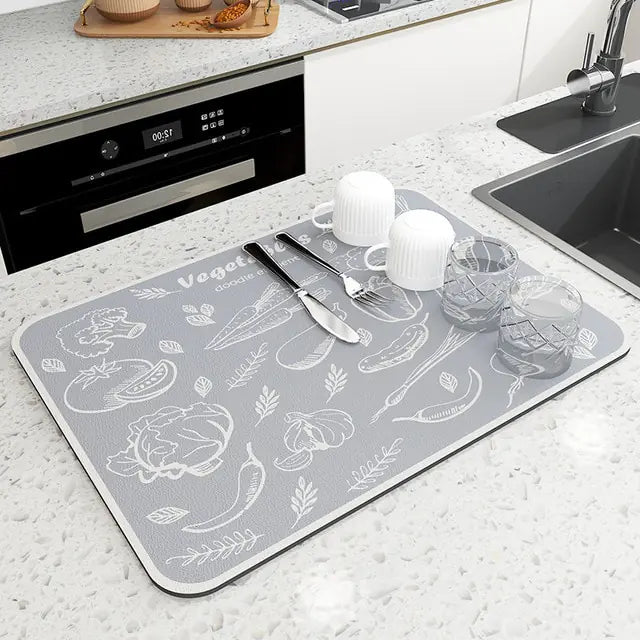 Dish Large Kitchen Absorbent Draining Mat