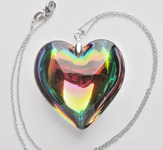 Aura Glass Heart Necklace