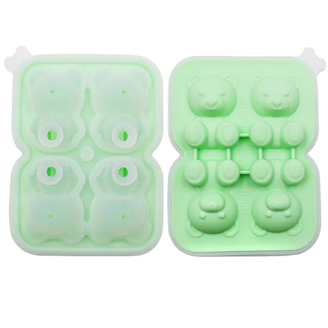 4 Bear Silicone Ice Tray