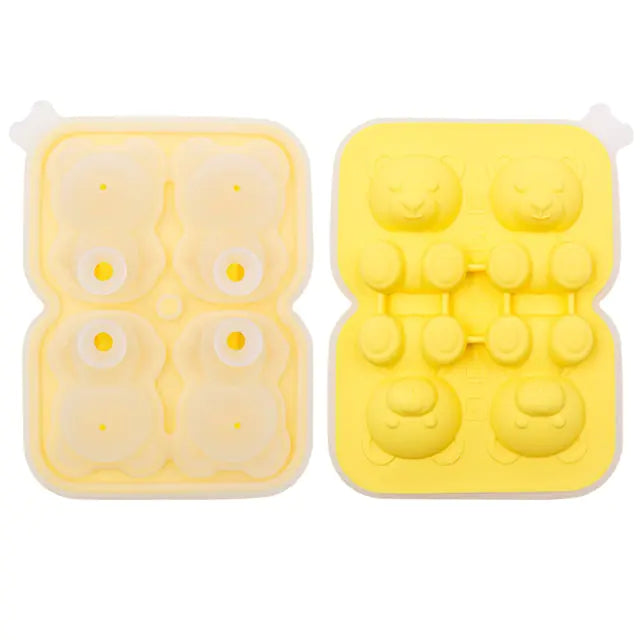 4 Bear Silicone Ice Tray