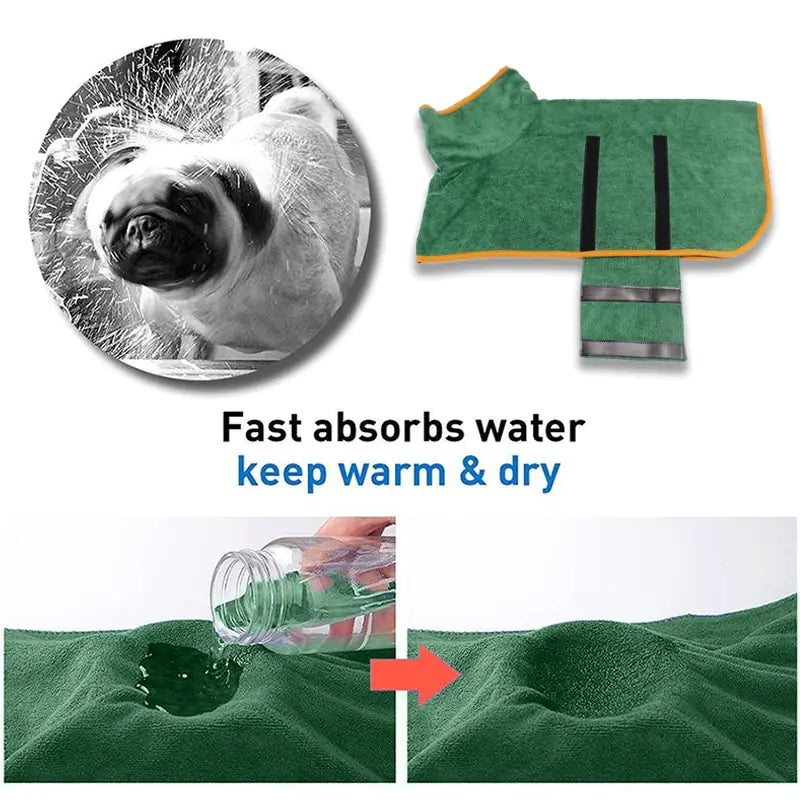 Microfiber Absorbent Pet Drying Coat