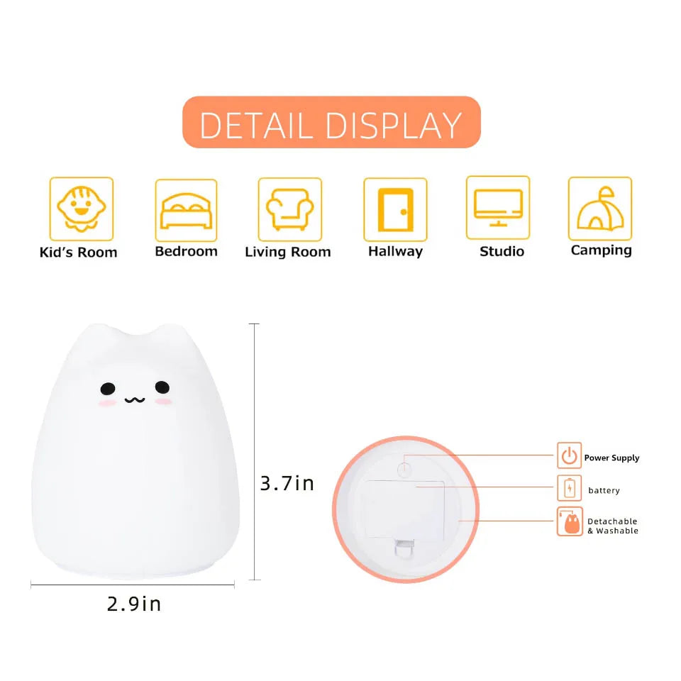 Kawaii Popular Cat Baby Mini Night Light