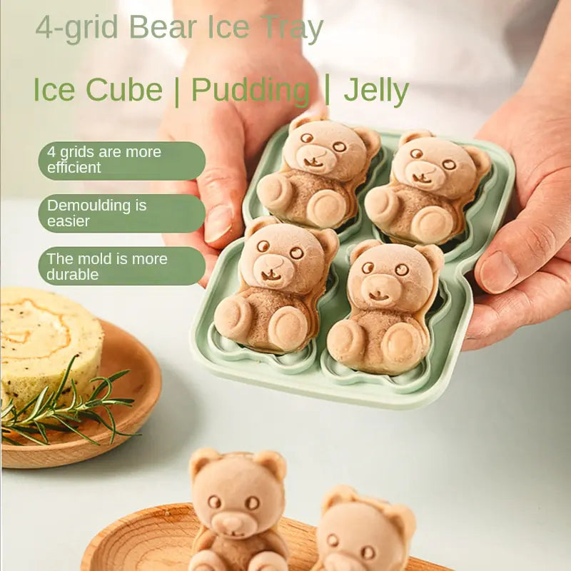 4 Bear Silicone Ice Tray