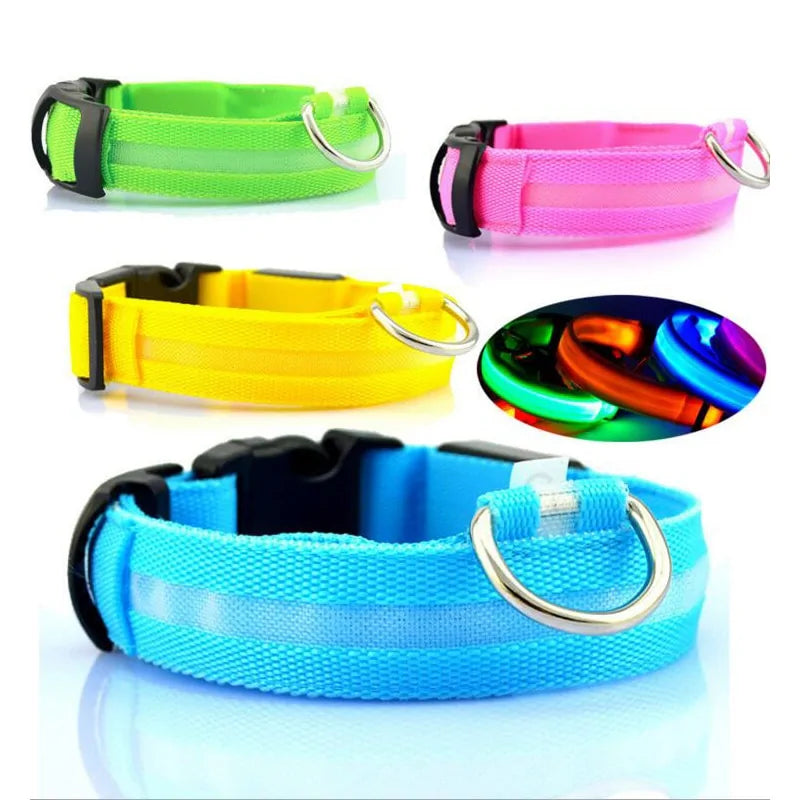 LED Pet Dog Collar for Night Safety, Glow-in-the-Dark Feature