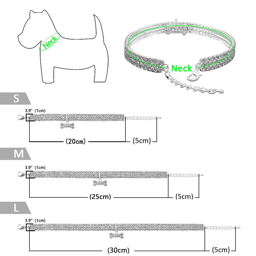 Heart-Shaped Whinestone Dog/Cat Collar