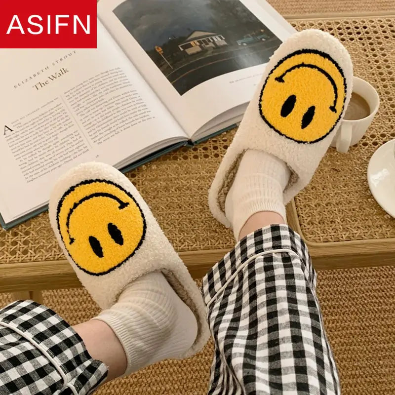 Cute Smiley Fluffy Slippers