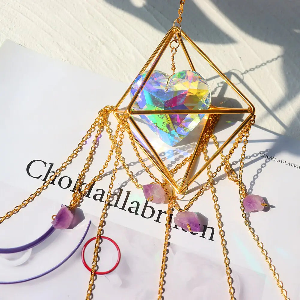 Crystal Wind Chime Hexagon Diamond Prism