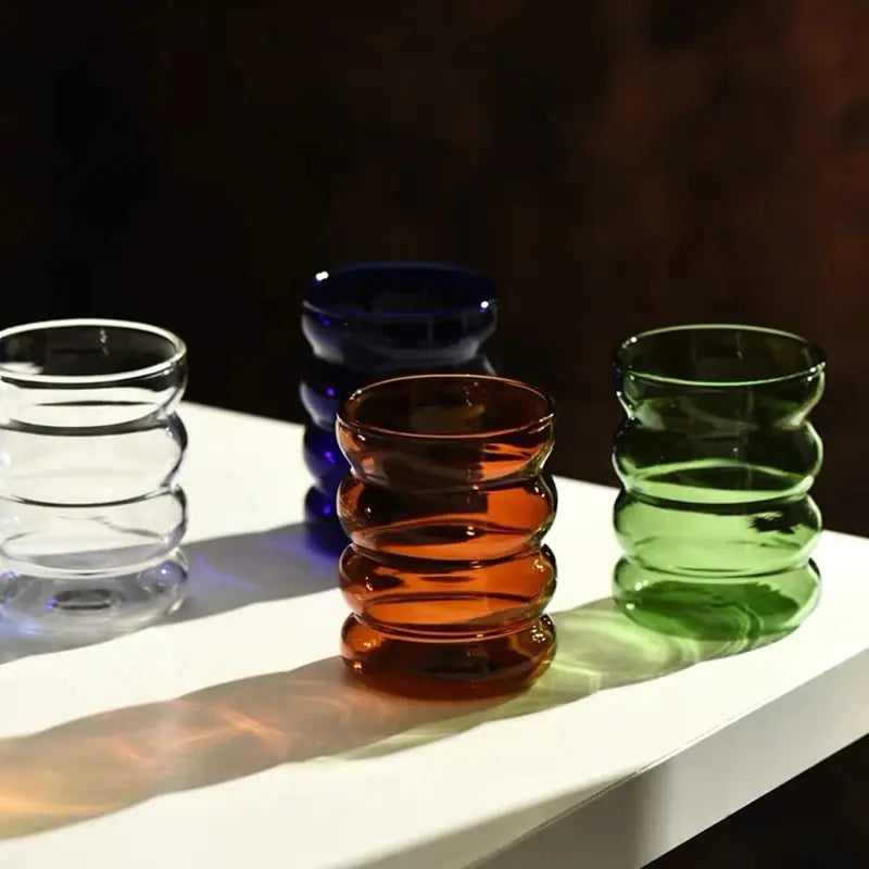 Wave Shape Glass Cup