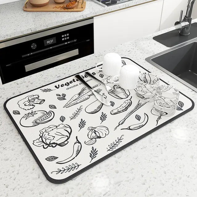 Dish Large Kitchen Absorbent Draining Mat